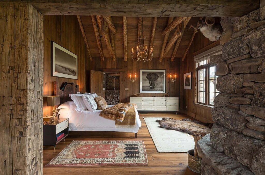 Bedroom in rustic style