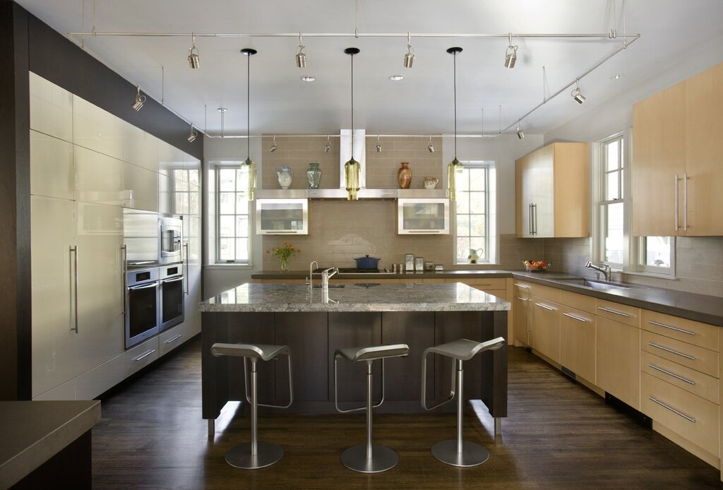 Spotlights in the kitchen interior