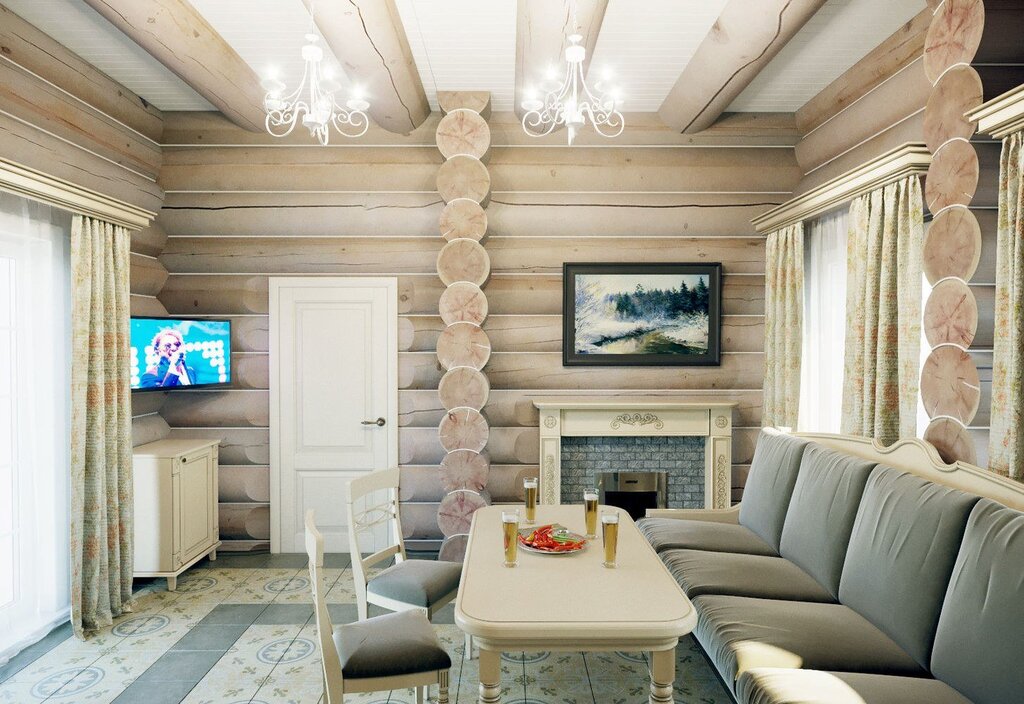 Log cabin interior