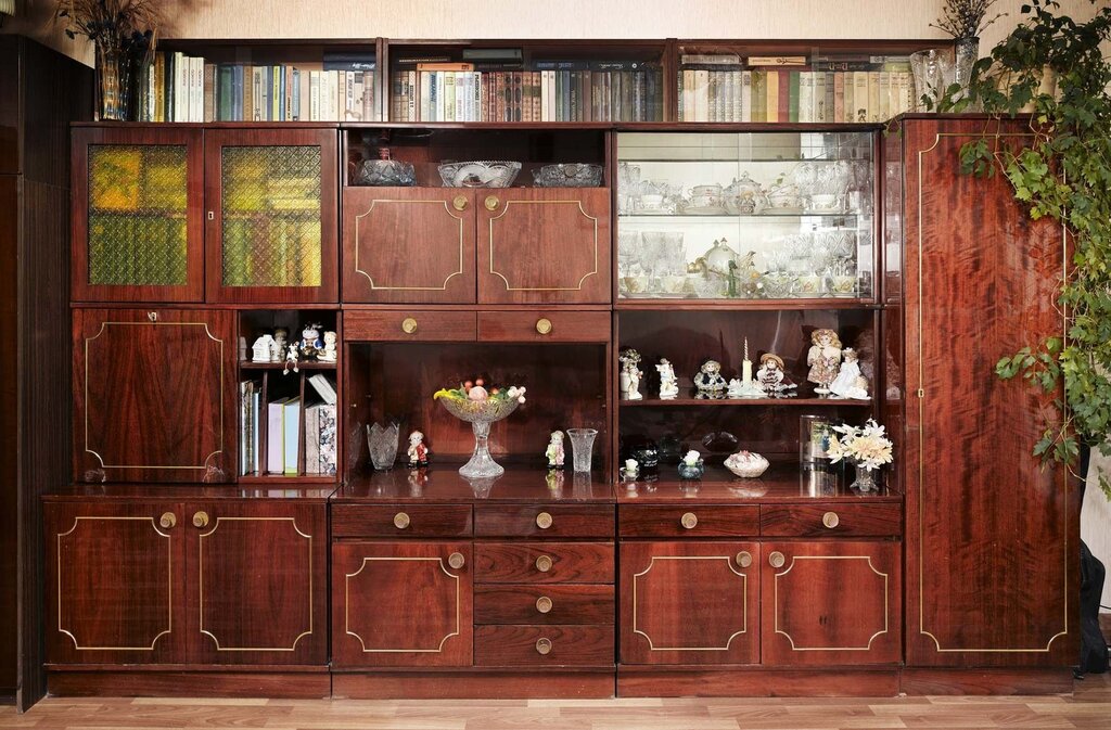 An old wall unit in a modern interior