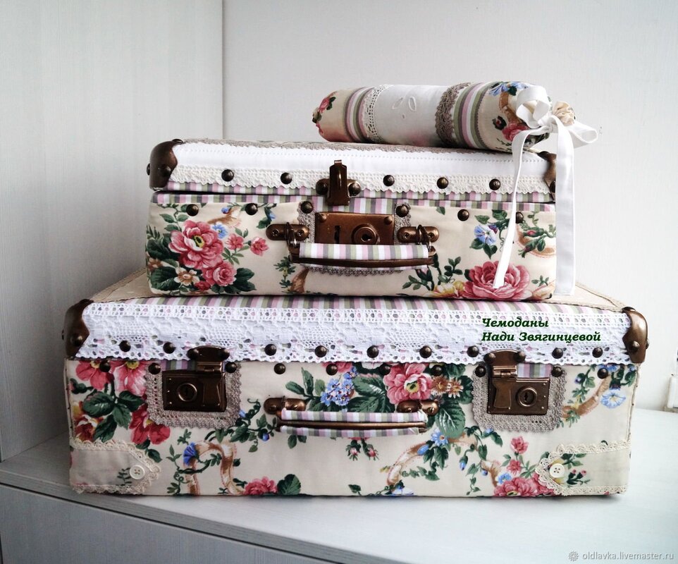 Old suitcases in the interior