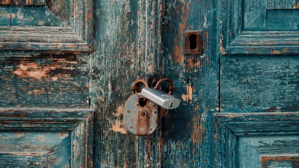 Old wooden door