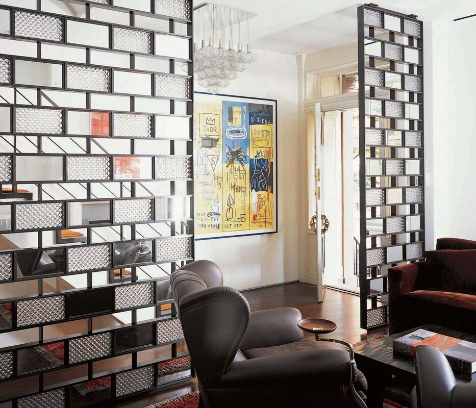 Glass blocks in a loft interior