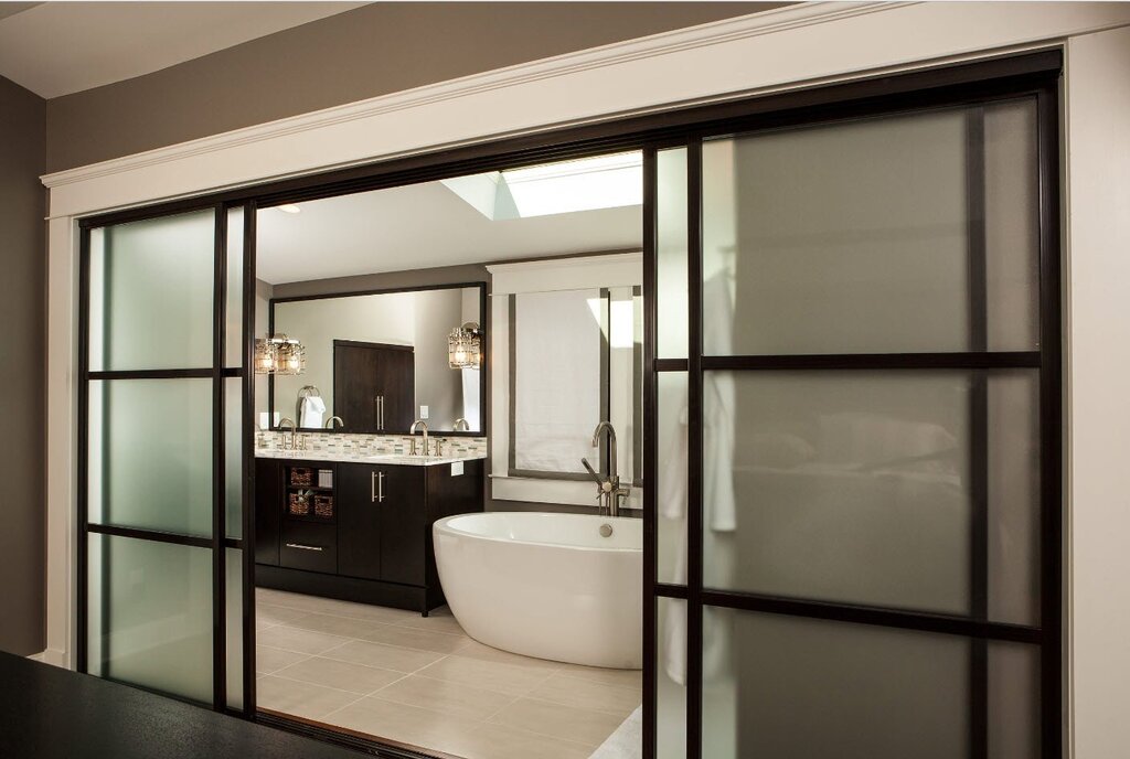 Glass doors for the bathroom