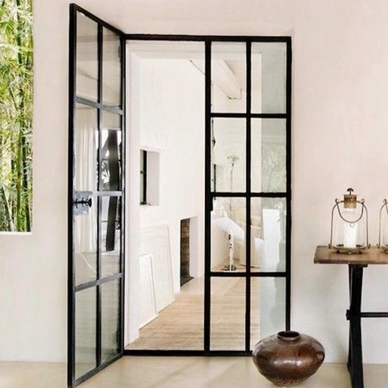 Glass doors in the interior