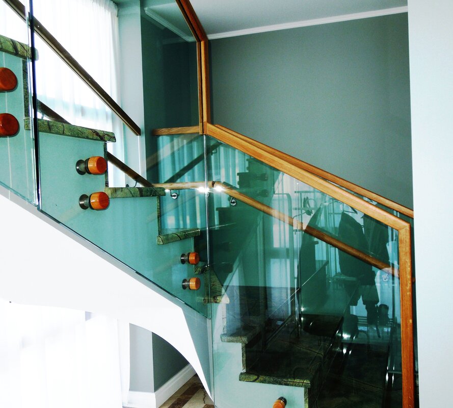 Glass railings for stairs 42 фото