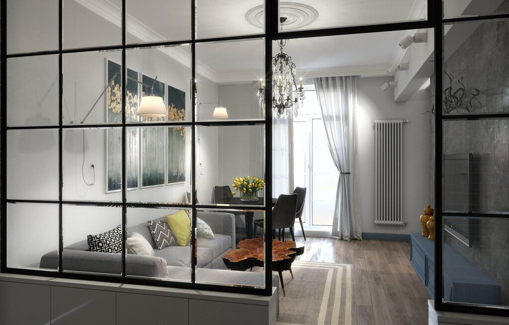 Loft glass partitions