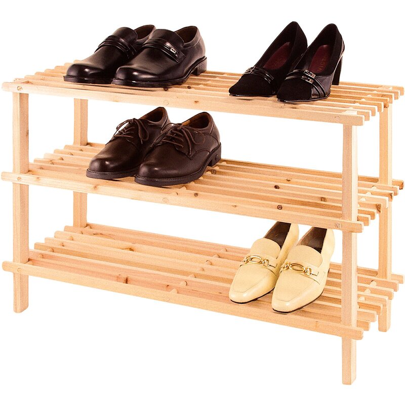 Wooden shoe rack