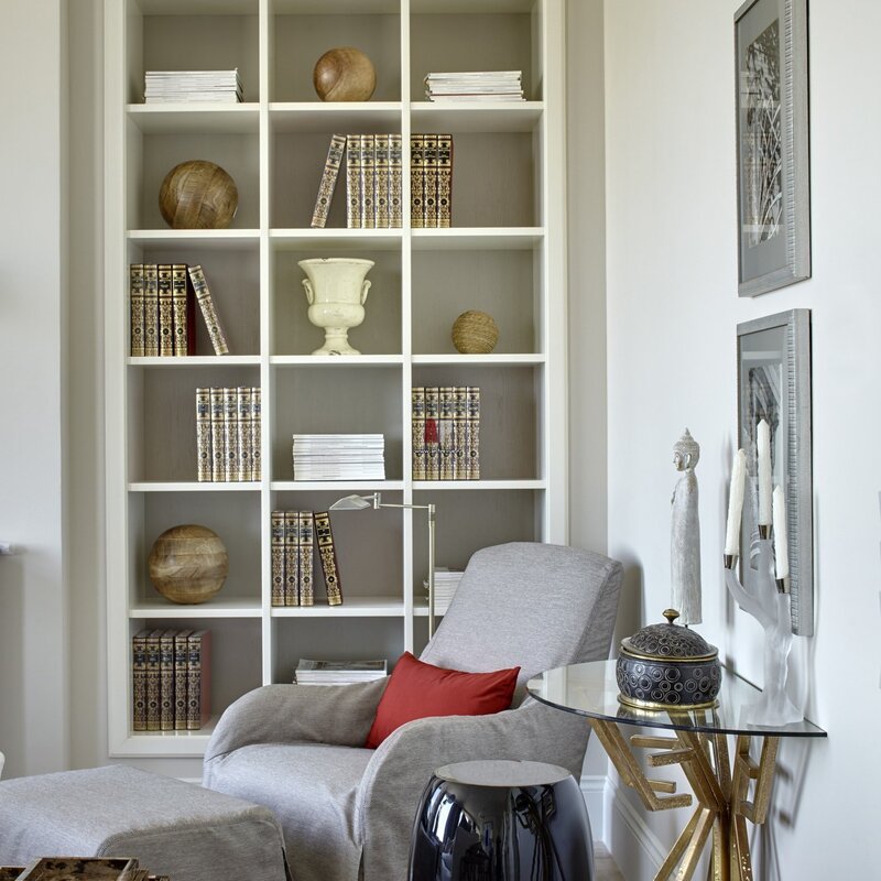 Drywall shelving unit in the living room