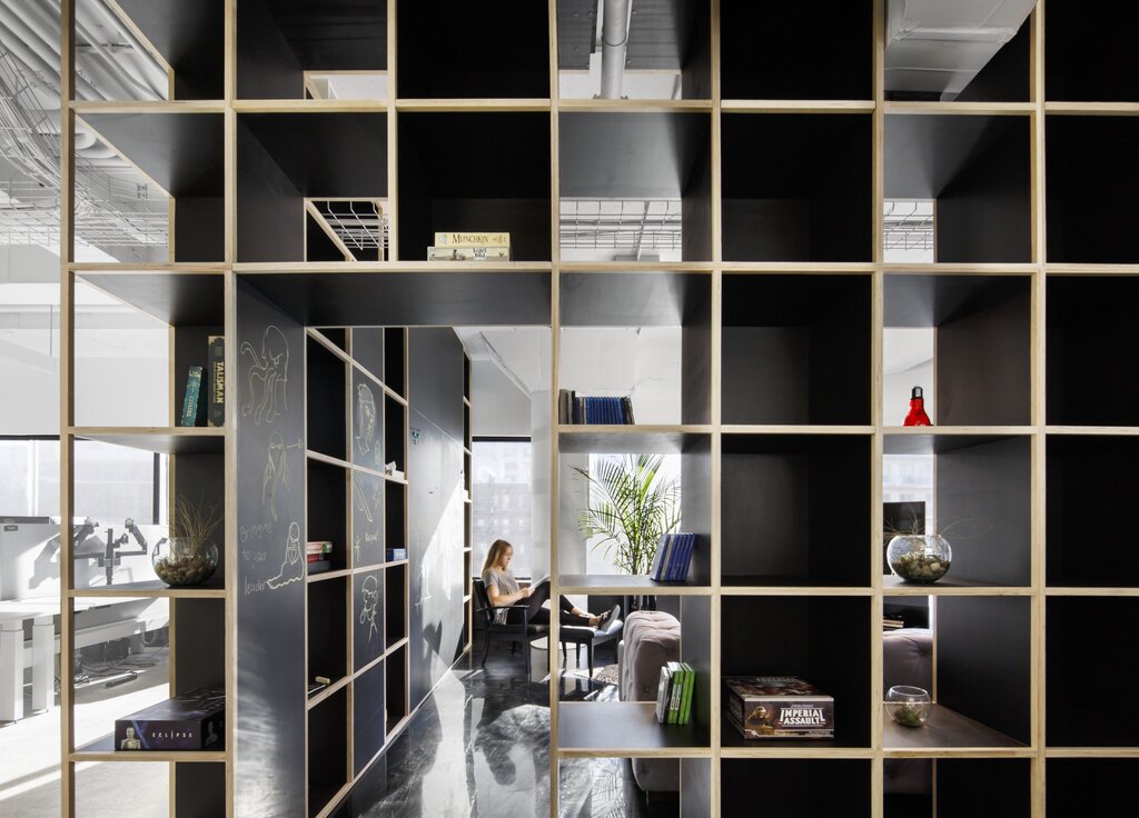 Loft shelving in the interior