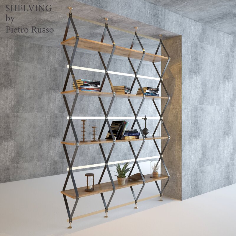 Metal shelf in loft style