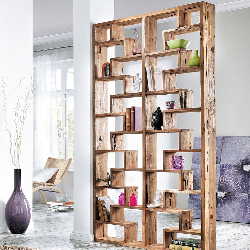 Room divider shelving unit