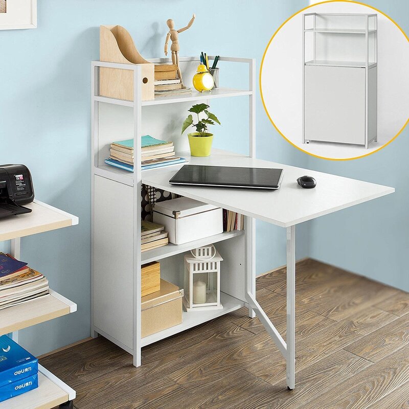 Shelf with a folding table