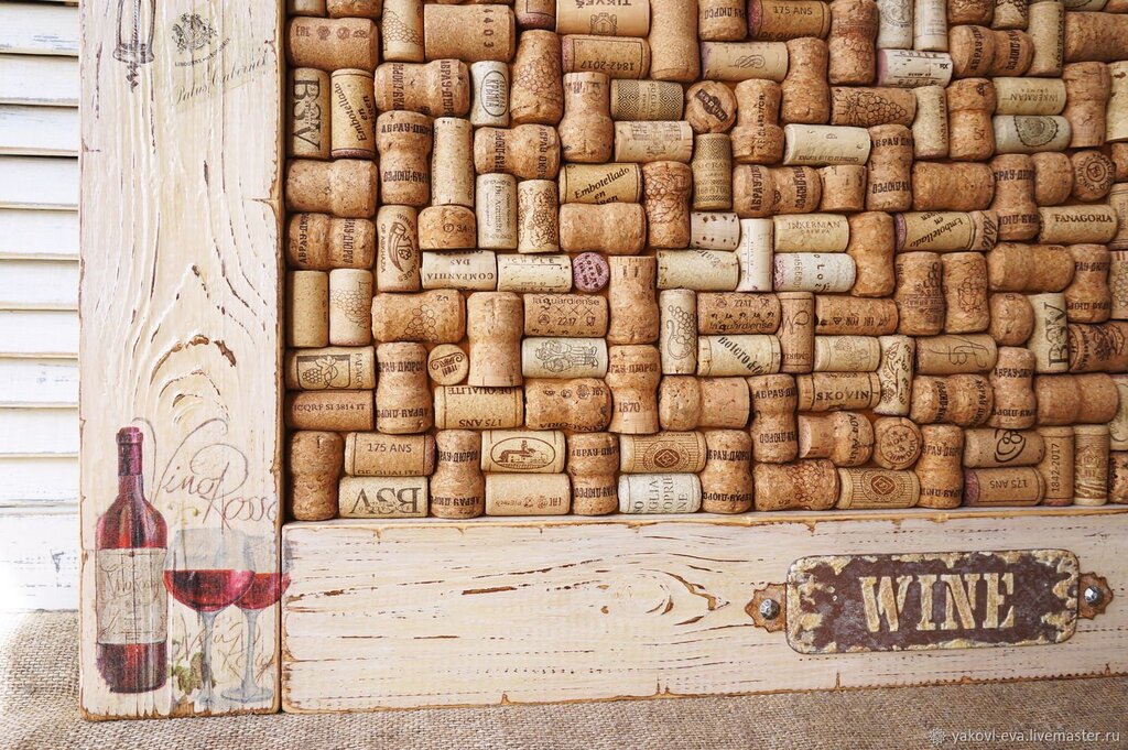 A wall made of wine corks