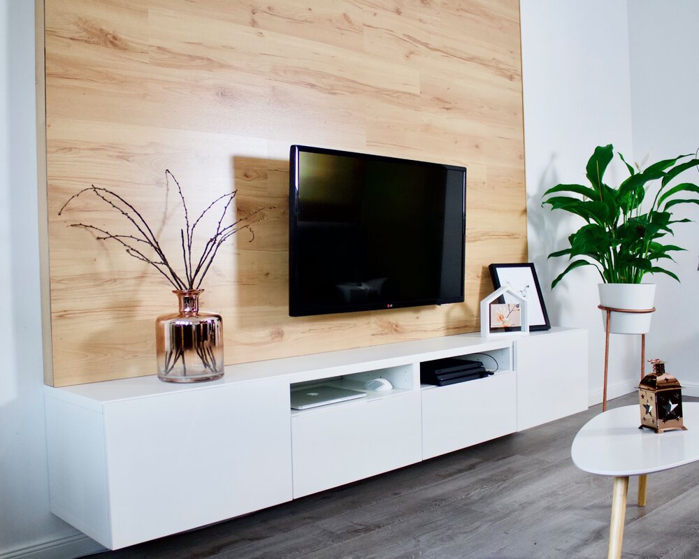 A laminate wall unit for a television