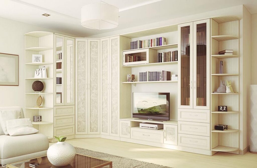 Wall unit with a bookcase 39 фото