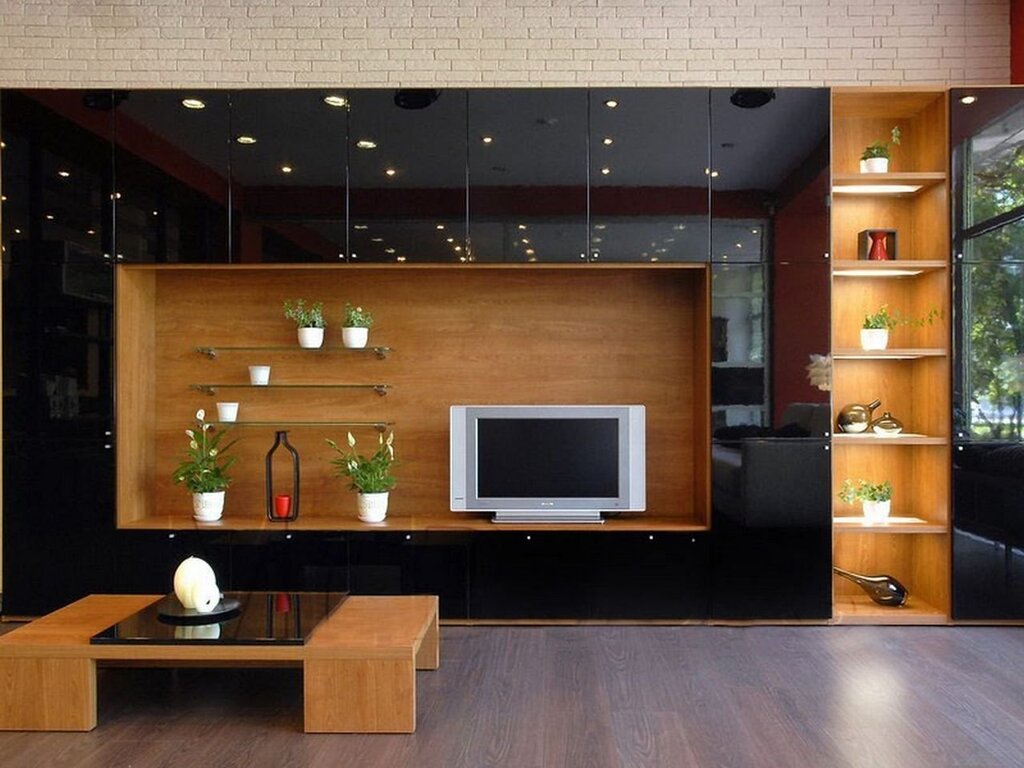 Wall unit with lighting