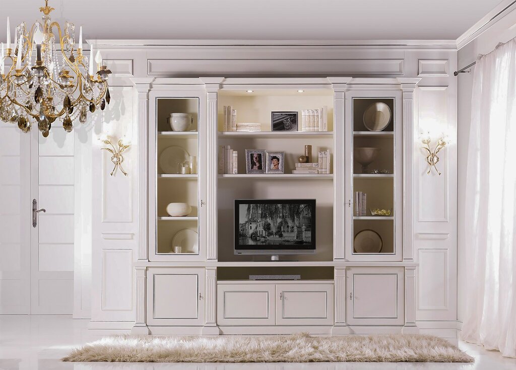 A classic style wall unit for the living room