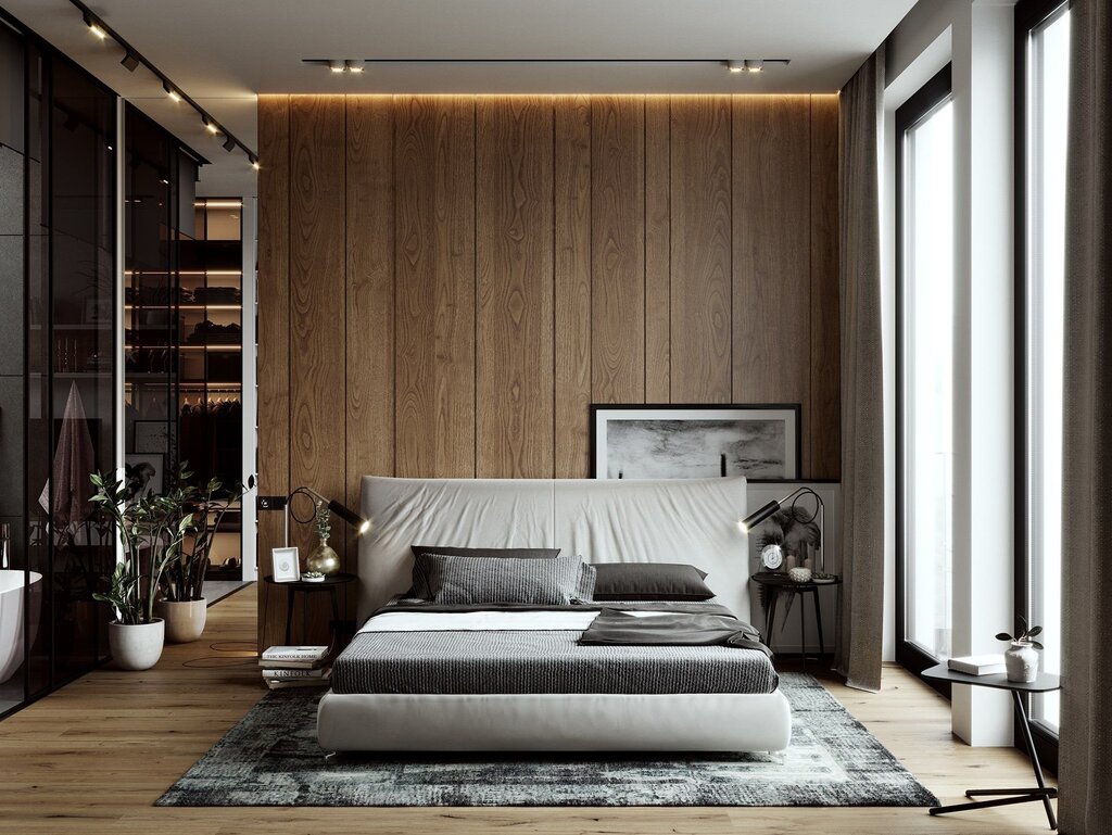 Contemporary style in the bedroom interior