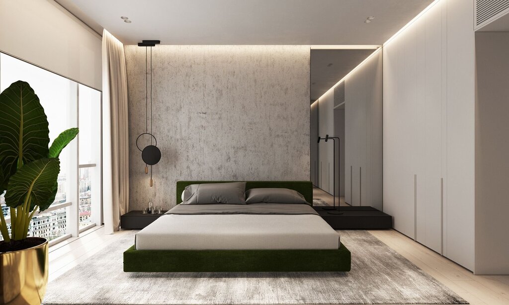 Minimalist style in bedroom interior