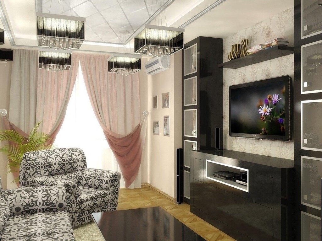 Stylish living room in a Khrushchyovka