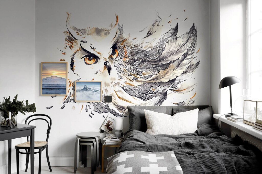 Stylish wall painting in the interior