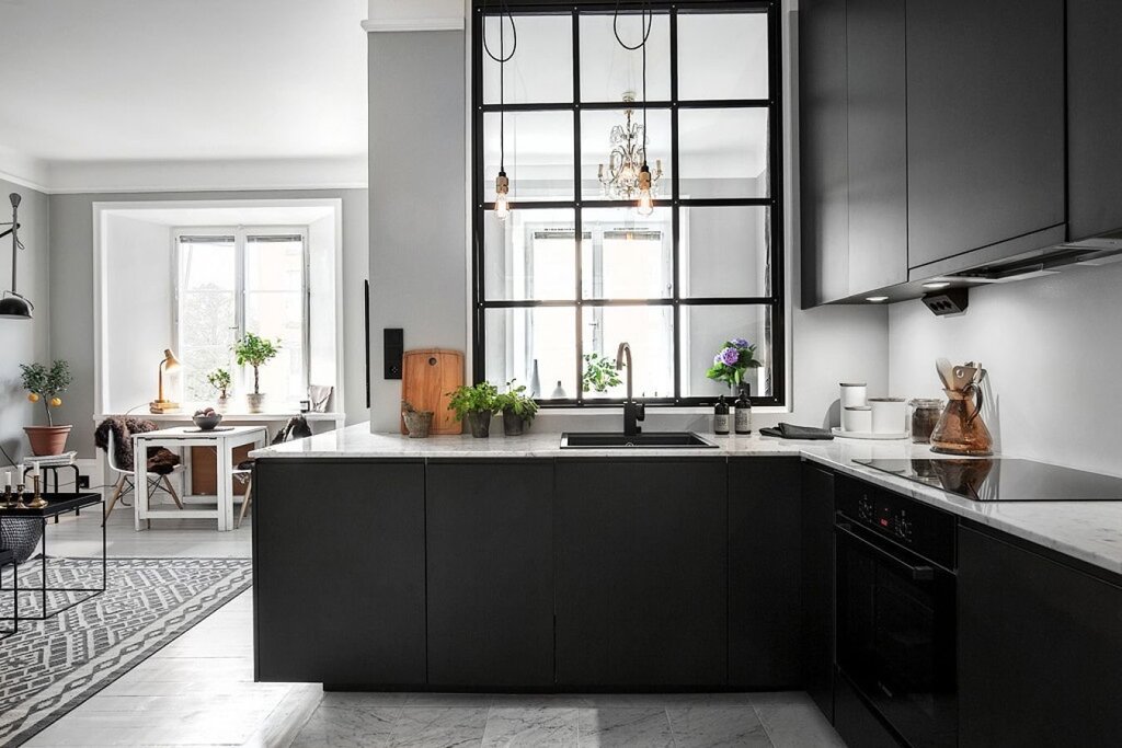 Stylish gray kitchen