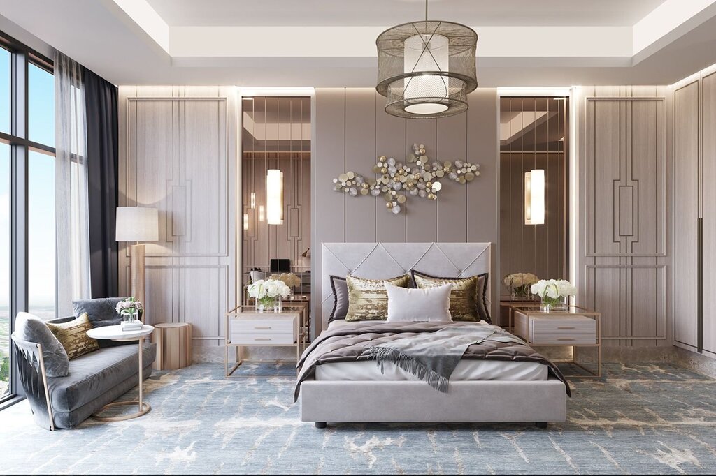 Stylish bedroom in a modern style