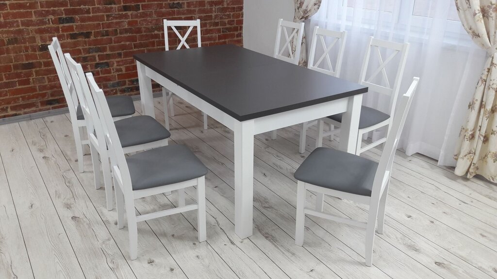 White wooden kitchen table