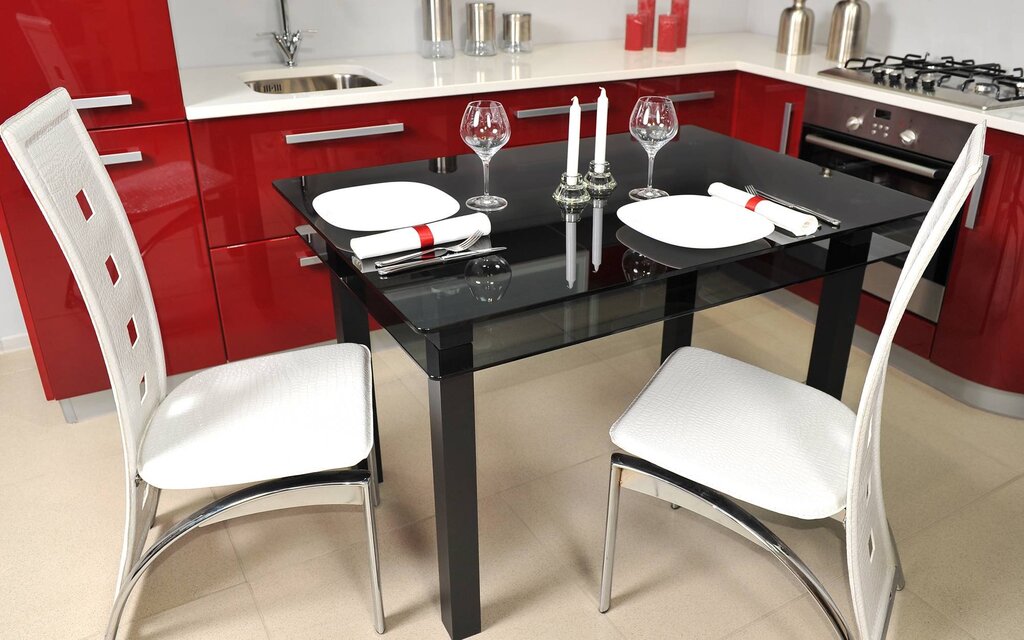 A table and chairs for a small kitchen