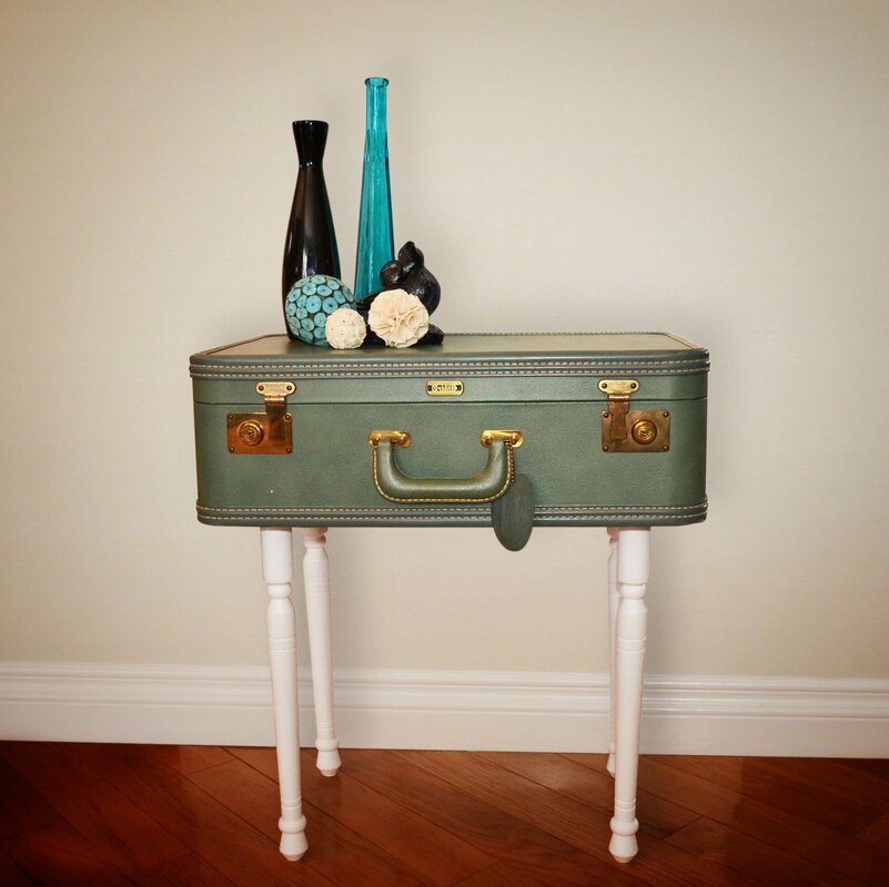 Table made from a suitcase