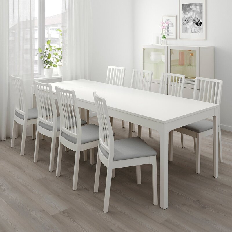 White glossy kitchen table