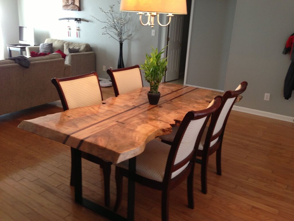 A wooden table for the kitchen