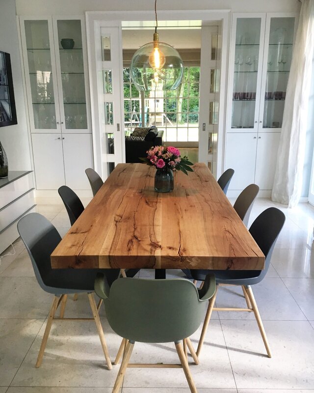 Table with a wooden tabletop