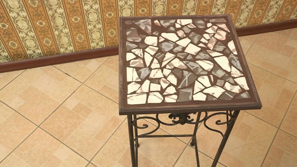 Table with a tile mosaic