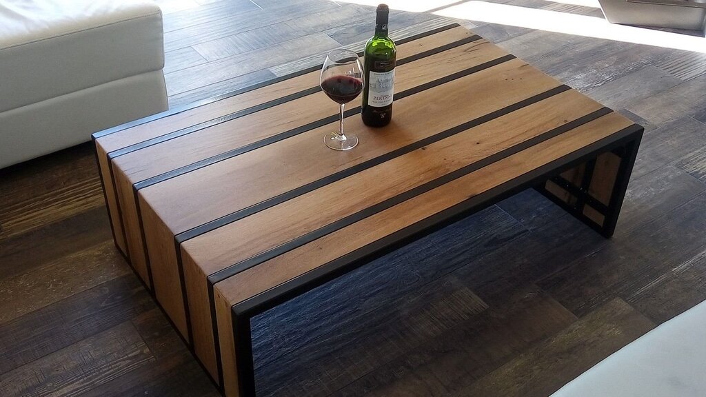 Coffee table in loft style