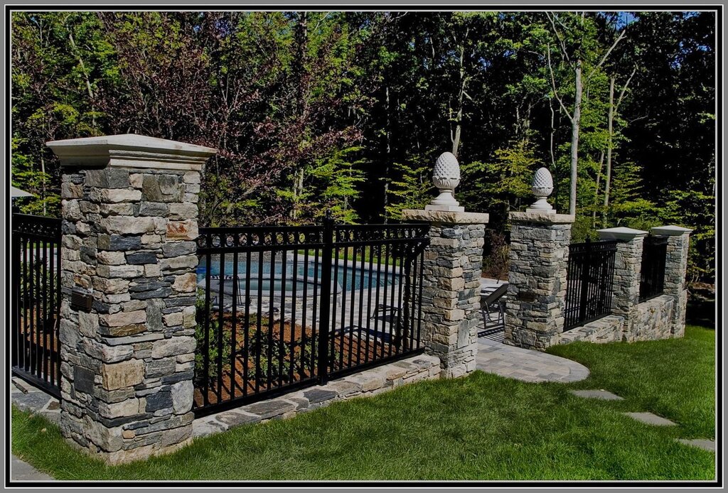 Fence posts made of stone