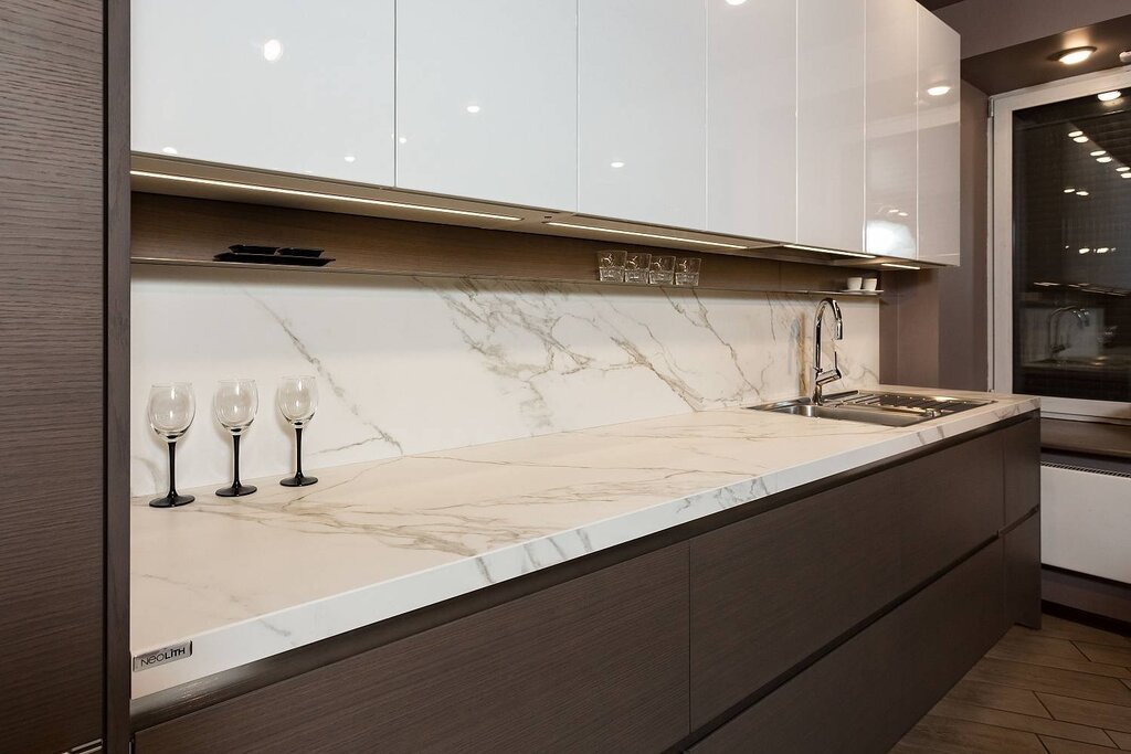 White marble countertop