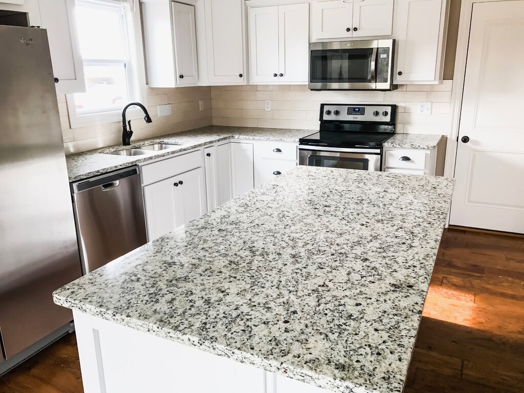 White granite countertop