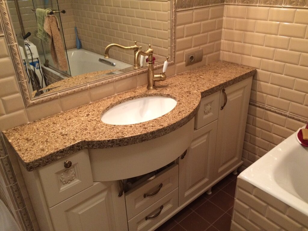 Stone countertop for the bathroom