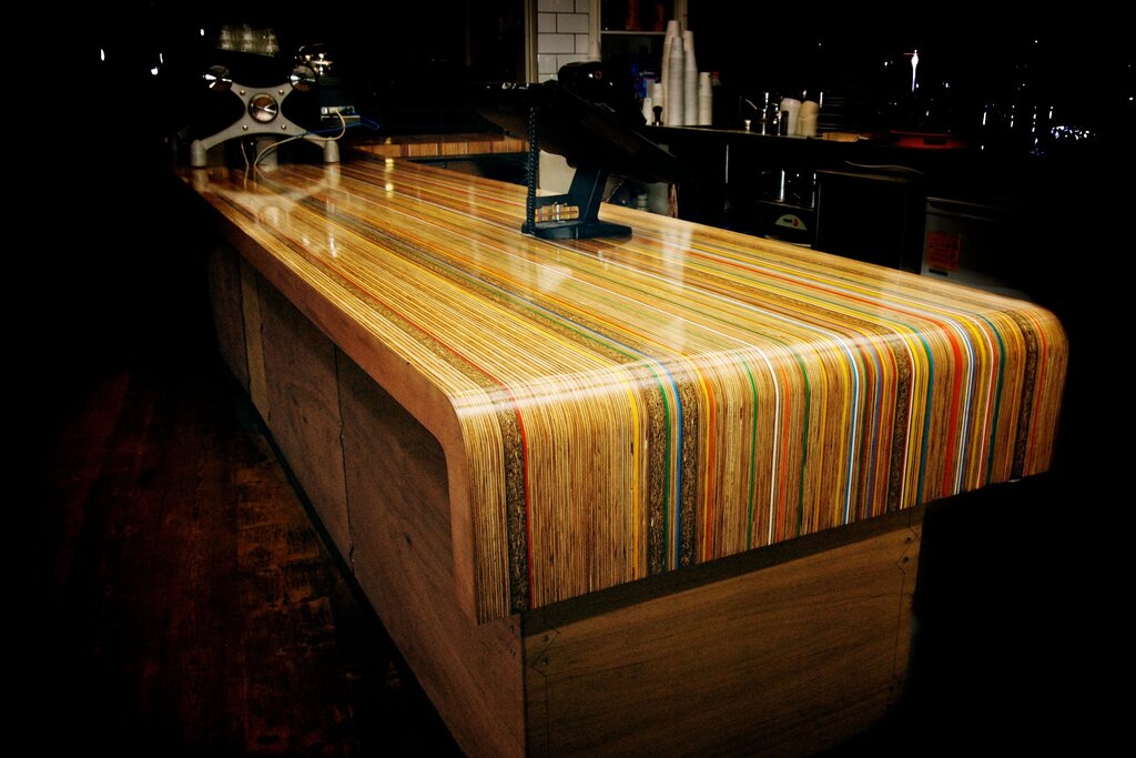 Countertop made of laminated plywood