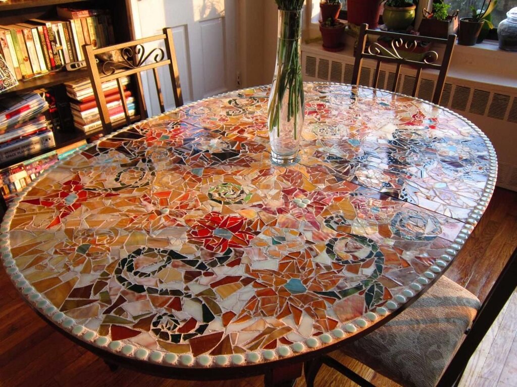 Mosaic countertop in the kitchen