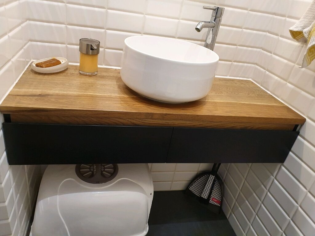 A table in the restroom