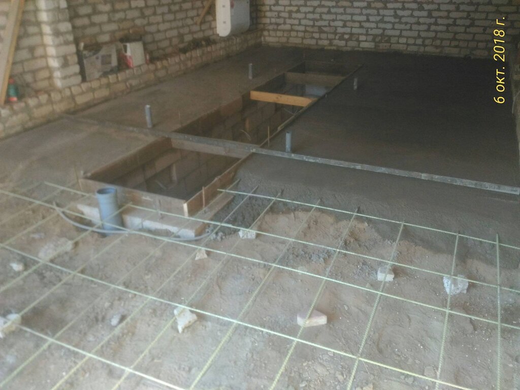 Floor screed in the garage