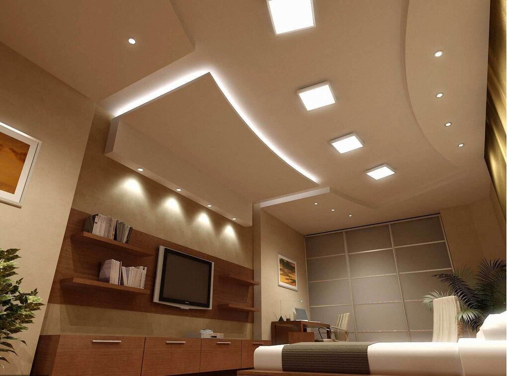 Lights in a drywall ceiling