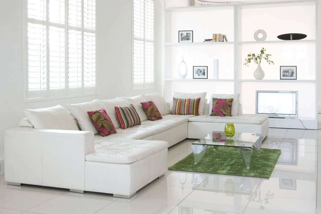 Light-colored sofa in the interior