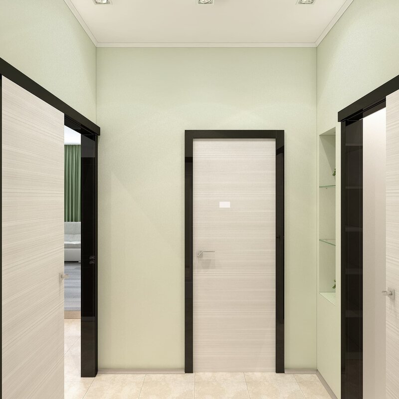 Light laminate and dark doors