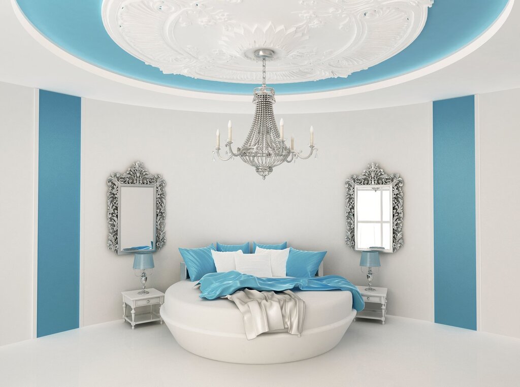 Light blue stretch ceiling