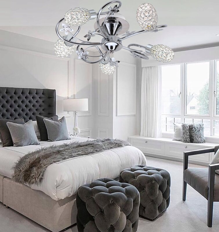 Light gray bed in the interior