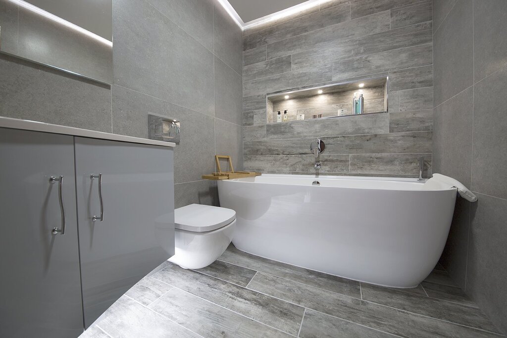 Light gray bathroom